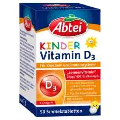 Abtei Kinder Vitamin D3 Schmelztabletten, 50 St