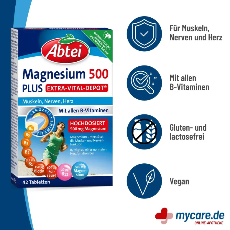 Abtei Magnesium 500 Plus Tabletten, 42 St