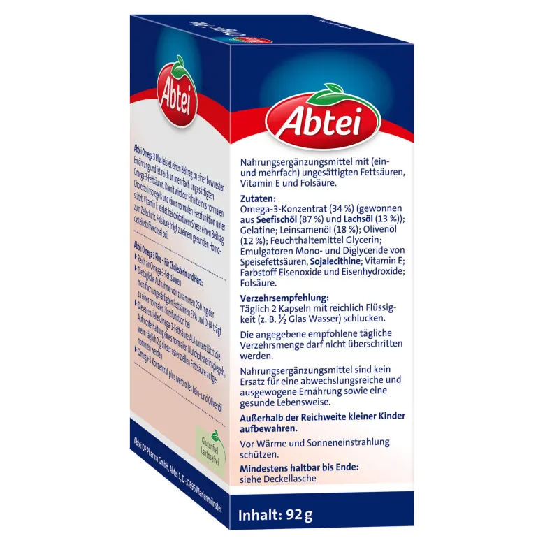 Abtei Omega 3 Plus Kapseln, 60 St