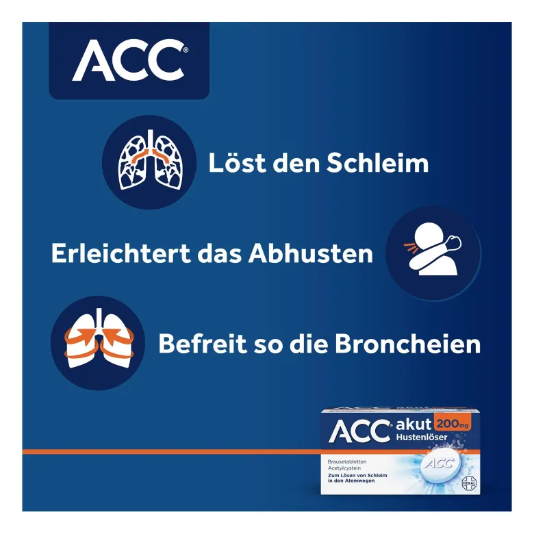 ACC akut 200 Hustenlöser Brausetabletten ab 2 Jahren, 20 St
