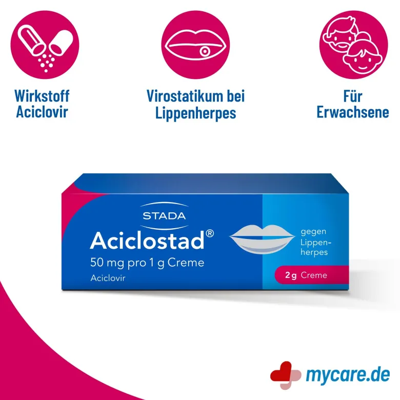 Aciclostad Creme gegen Lippenherpes, 2 g
