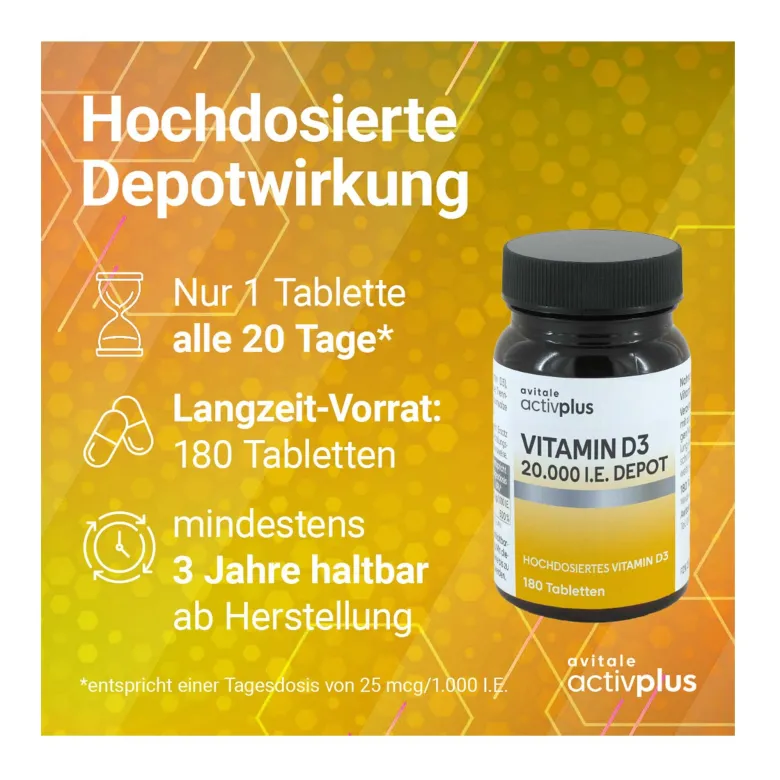Activplus Vitamin D3 20.000 I.E. Depot Tabletten, 180 St
