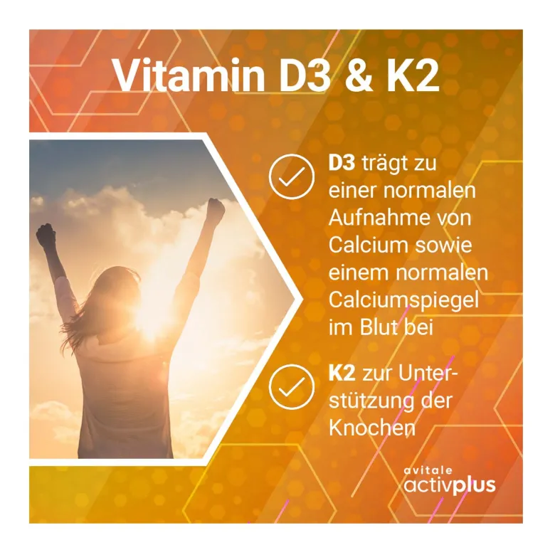 Activplus Vitamin D3 5000 I.E.+K2 Depot Tabletten, 180 St