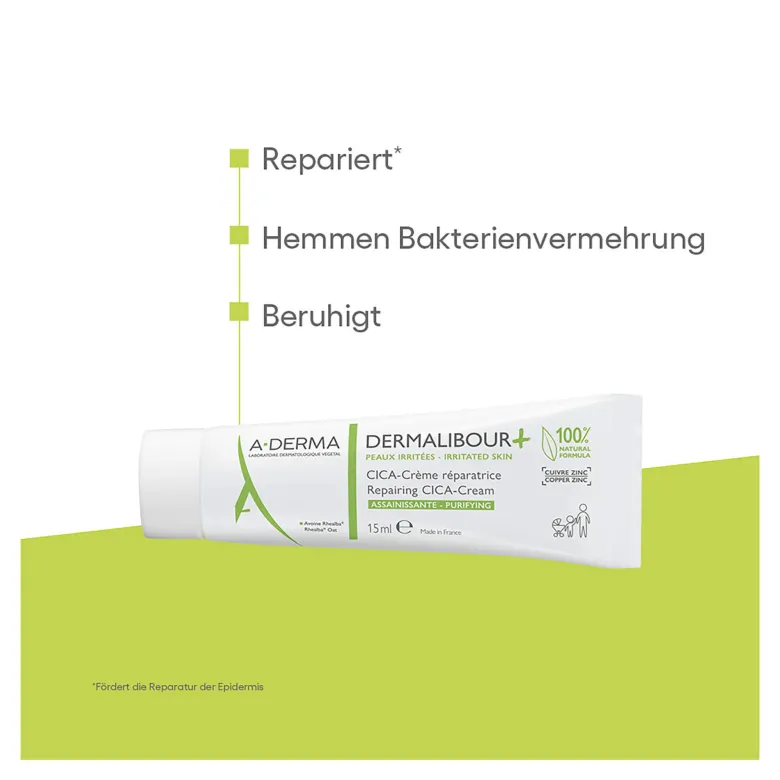 A-Derma DERMALIBOUR+ CICA Reparierende Creme, 15 ml