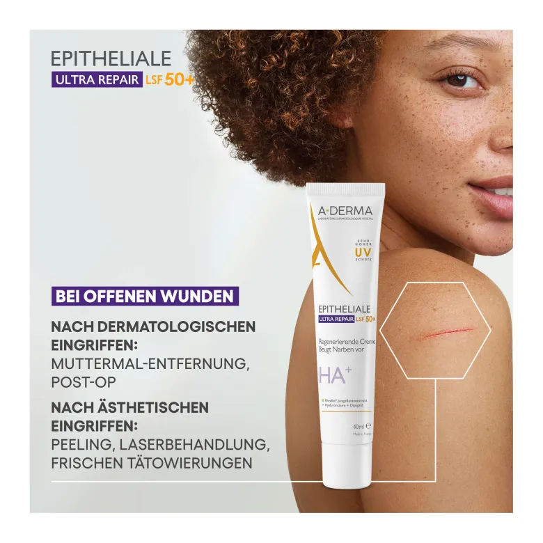 A-Derma Epitheliale Ultra Repair Regenerierende Creme LSF50+, 40 ml