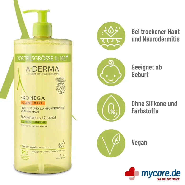A-Derma Exomega Control Duschöl, 1 l