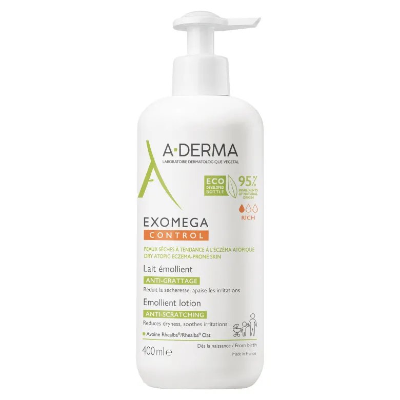 A-Derma Exomega Control Rückfettende Milch, 400 ml