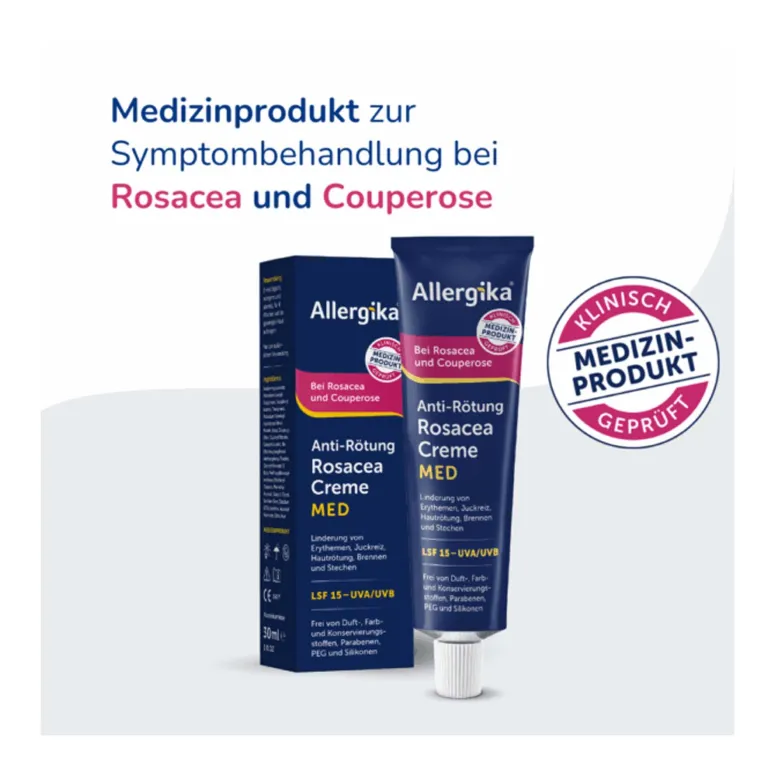 Allergika Anti-Rötung Rosacea Creme MED, 30 ml