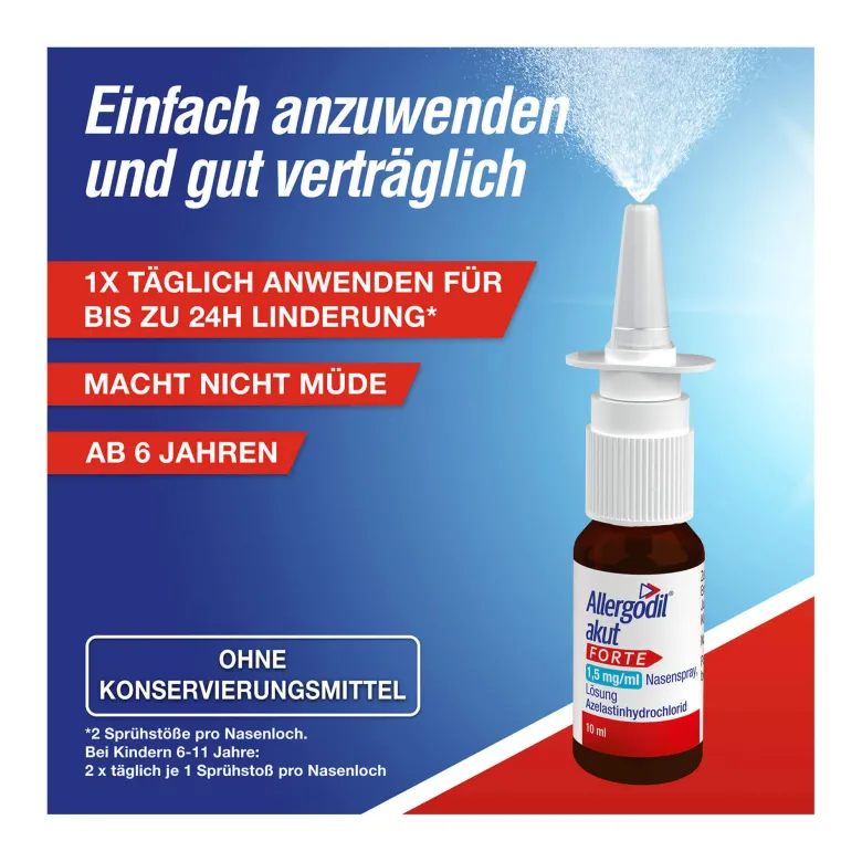 Allergodil akut forte 1,5 mg/ml Nasenspray Lösung, 10 ml