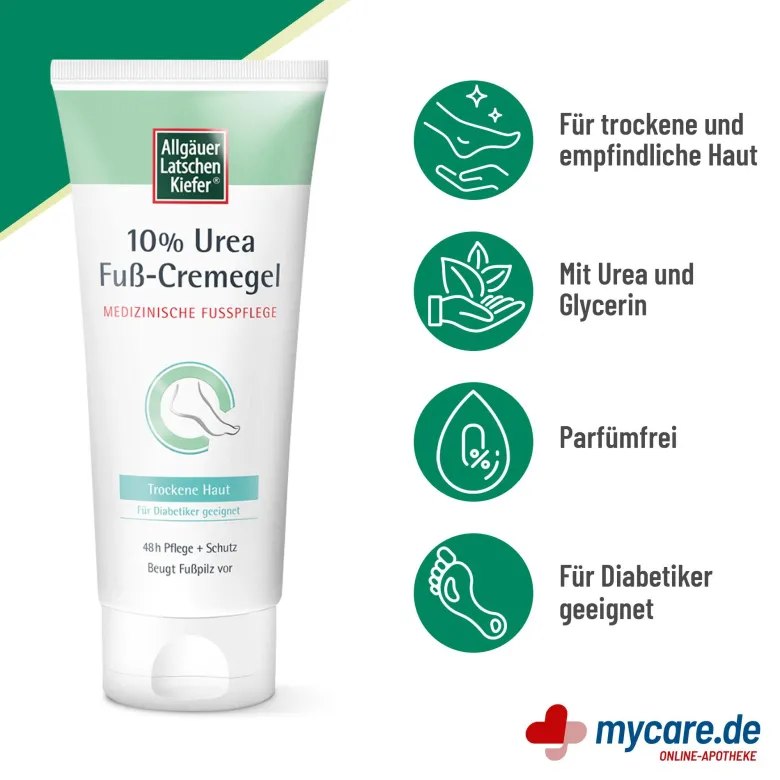 Allgäuer Latschenkiefer 10 % Urea Fuß-Cremegel, 100 ml