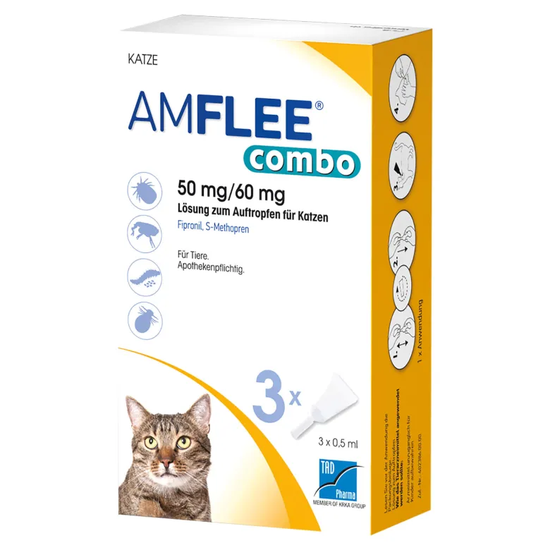 Amflee combo 50/60 mg Lsg. zum Auftropfen für Katzen, 3 St