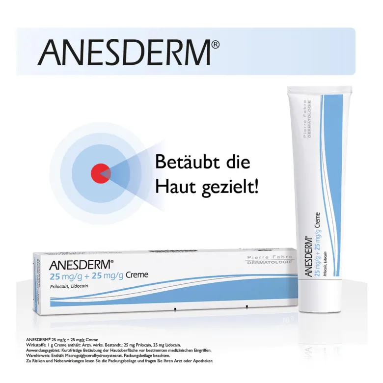 Anesderm 25 mg/g + 25 mg/g Creme + 2 Pflaster, 5 g