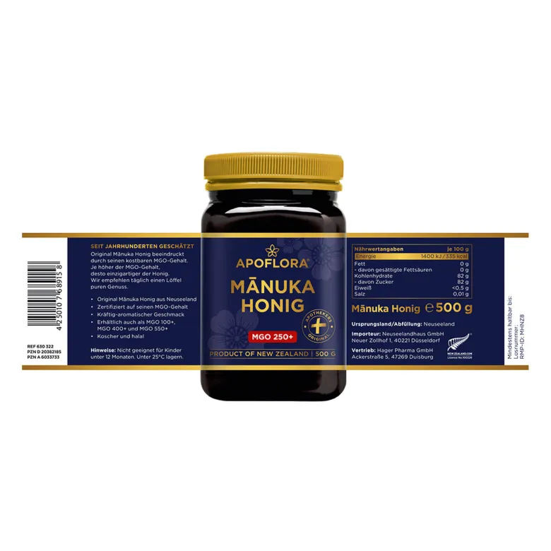 Apoflora Manuka Honig MGO 250+, 500 g