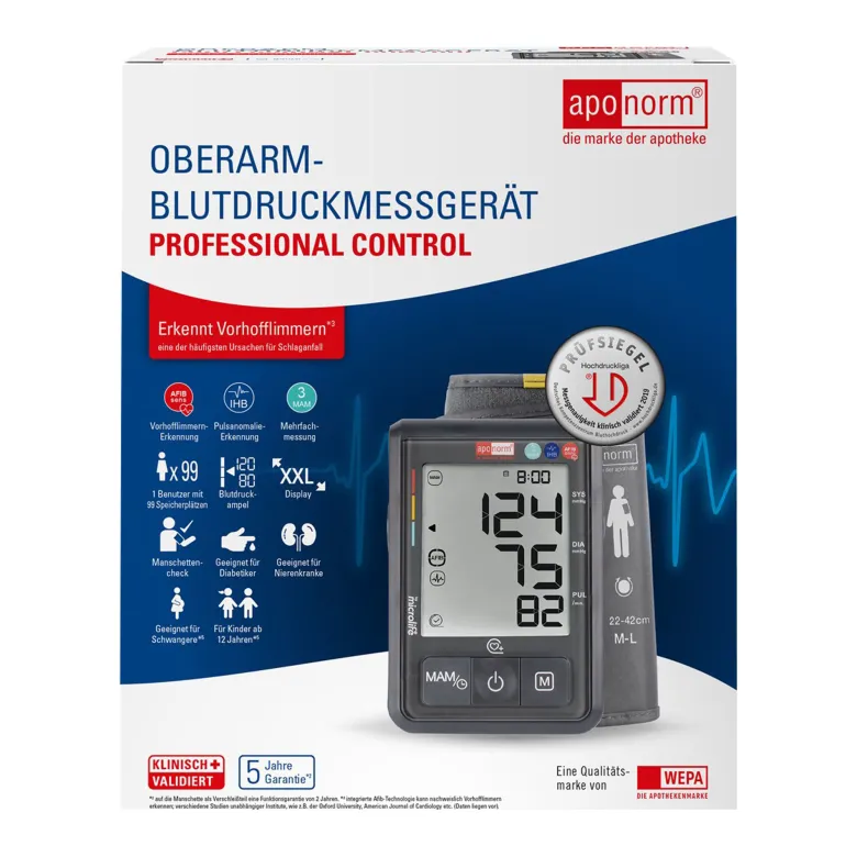 Aponorm Blutdruckmessgerät Professional Control Oberarm, 1 St