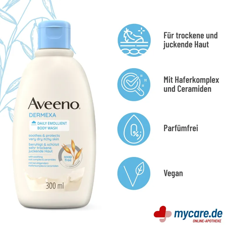 Aveeno Dermexa Emollientien Duschcreme, 300 ml