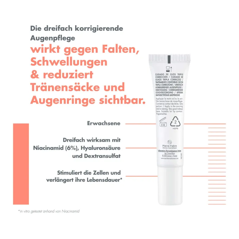 Avene Hyaluron Activ B3 Korrigierende Augenpflege, 15 ml