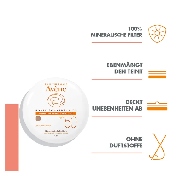 Avene Kompaktsonnencreme Gold SPF 50, 10 g