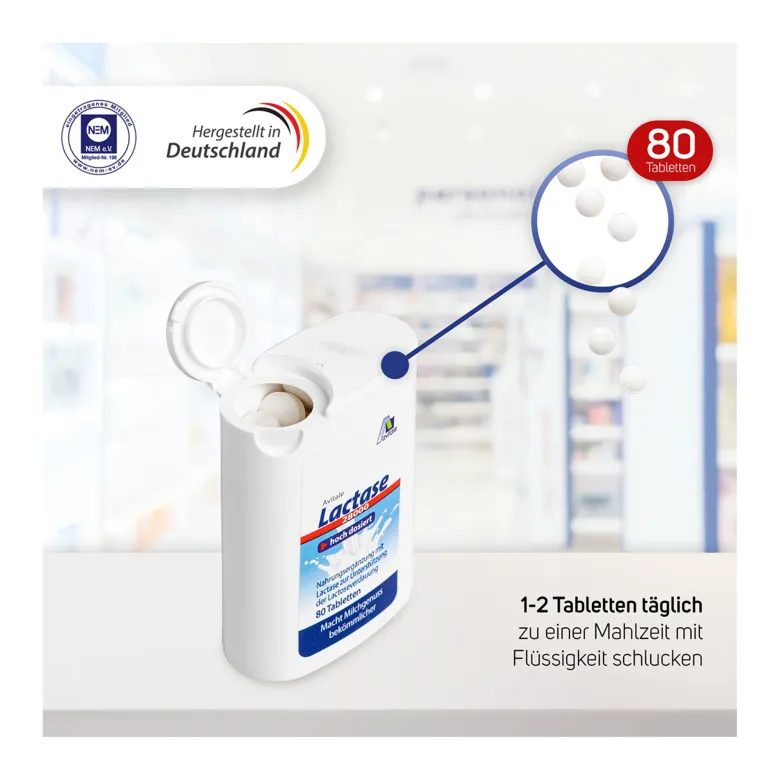 Avitale Lactase 28.000 FCC Tabletten im Spender, 80 St