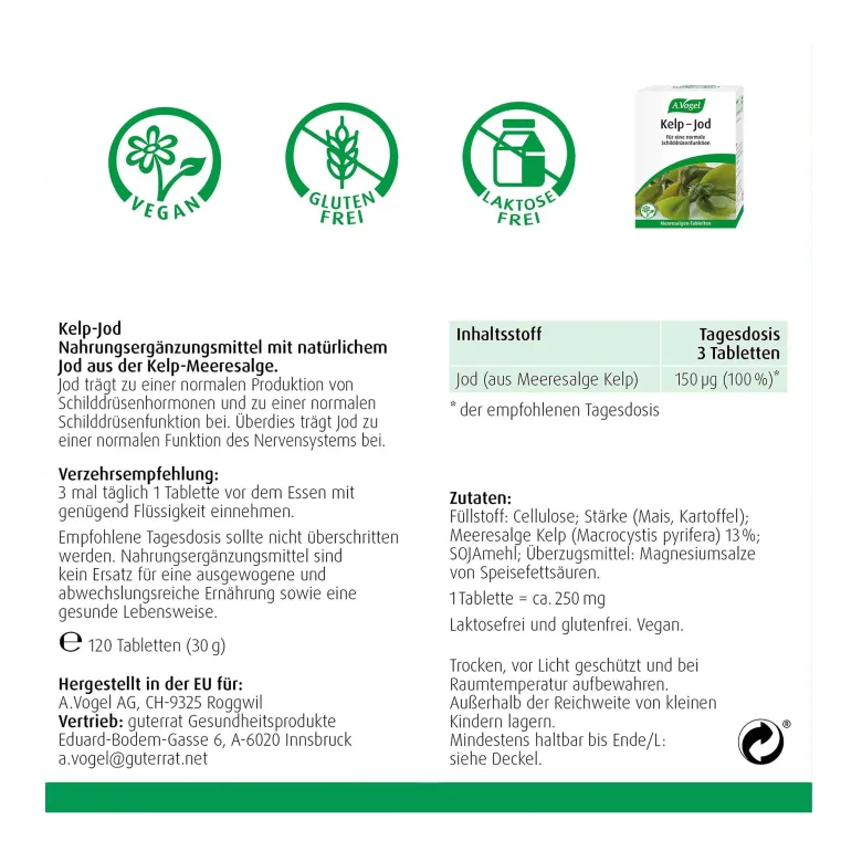 A.Vogel Kelp-Jod Meeresalgen Tabletten, 120 St