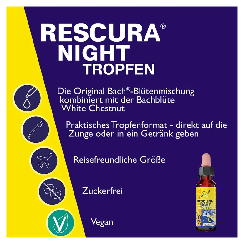 Bachblüten Original Rescura Night Tropfen mit Alkohol, 10 ml