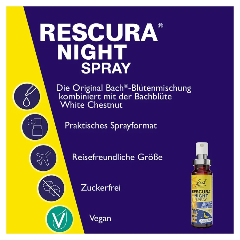 Bachblüten Original Rescura Night Spray mit Alkohol, 20 ml
