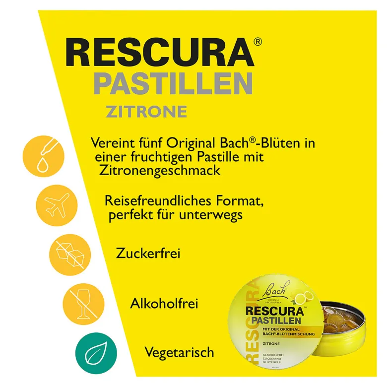 Bachblüten Original Rescura Pastillen Zitrone, 50 g