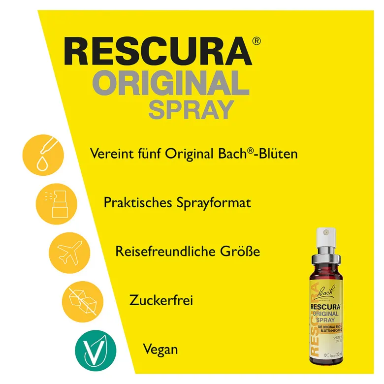 Bachblüten Original Rescura Spray mit Alkohol, 20 ml