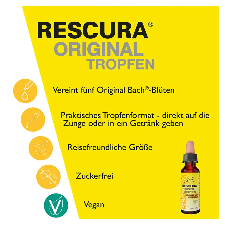 Bachblüten Original Rescura Tropfen mit Alkohol, 20 ml