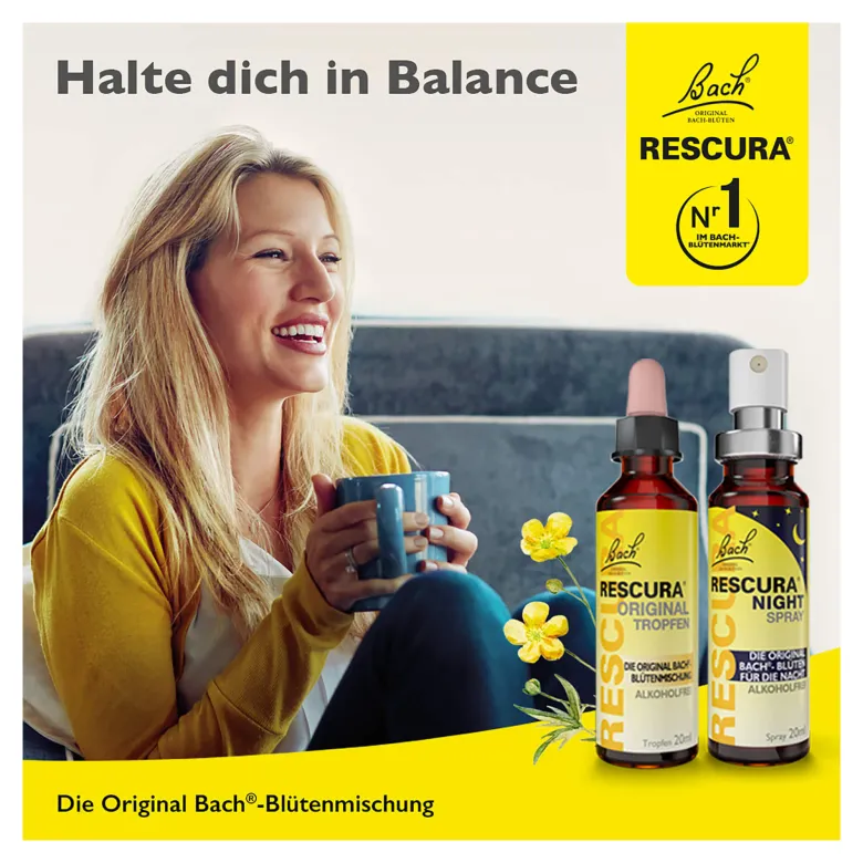 Bachblüten Original Rescura Tropfen mit Alkohol, 20 ml