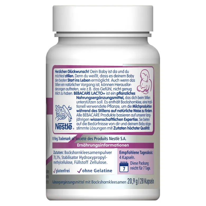 BEBACARE LACTO+ Bockshornklee Kapseln, 28 St