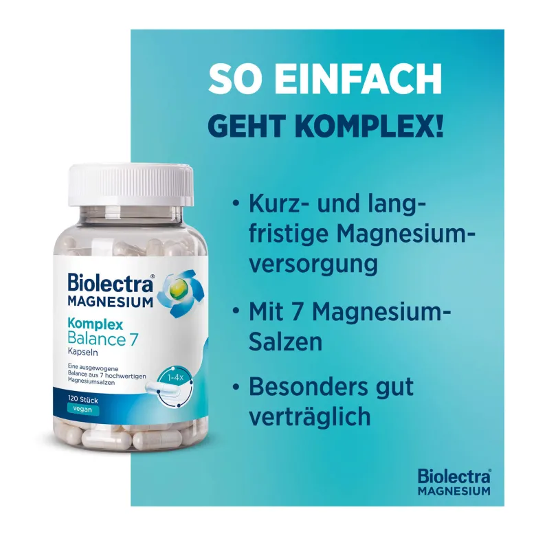 Biolectra Magnesium Komplex Balance 7 Kapseln, 120 St