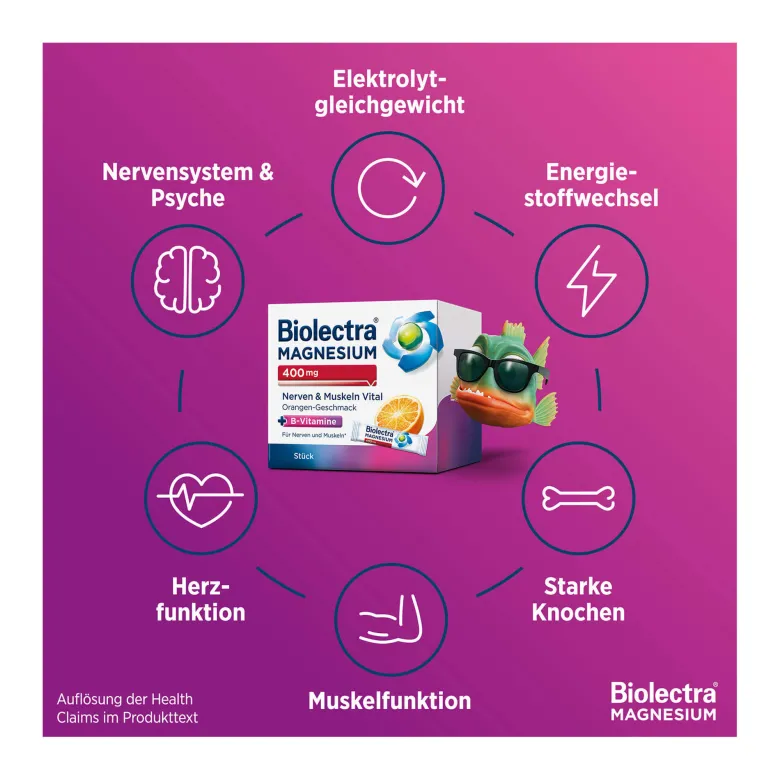 Biolectra Magnesium 400 mg Sticks Nerven & Muskeln Vital, 30 St