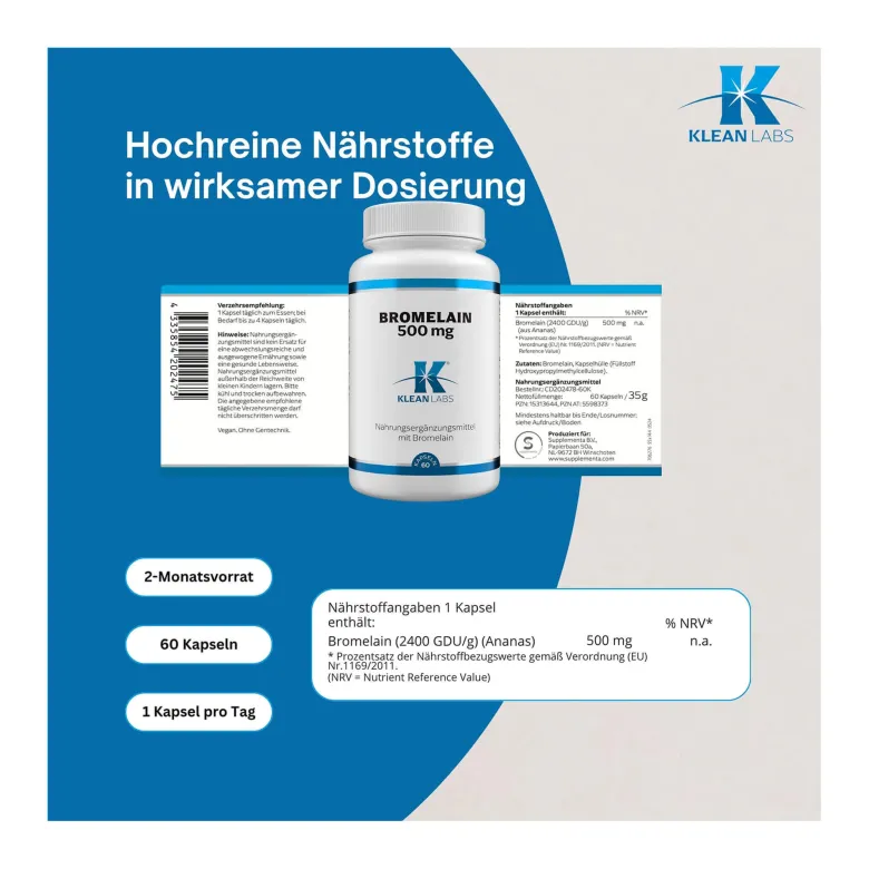 Bromelain 500 mg Kapseln, 60 St