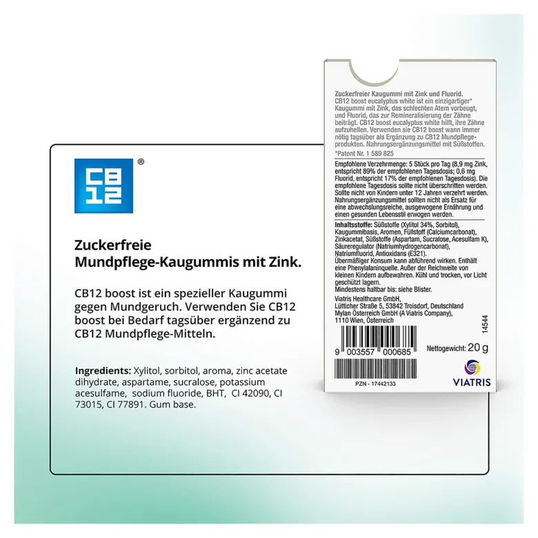 CB12 boost Kaugummi eucalyptus white, 10 St