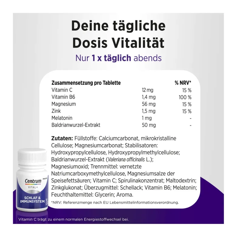 Centrum Vital+ Schlaf & Immunsystem Tabletten, 30 St