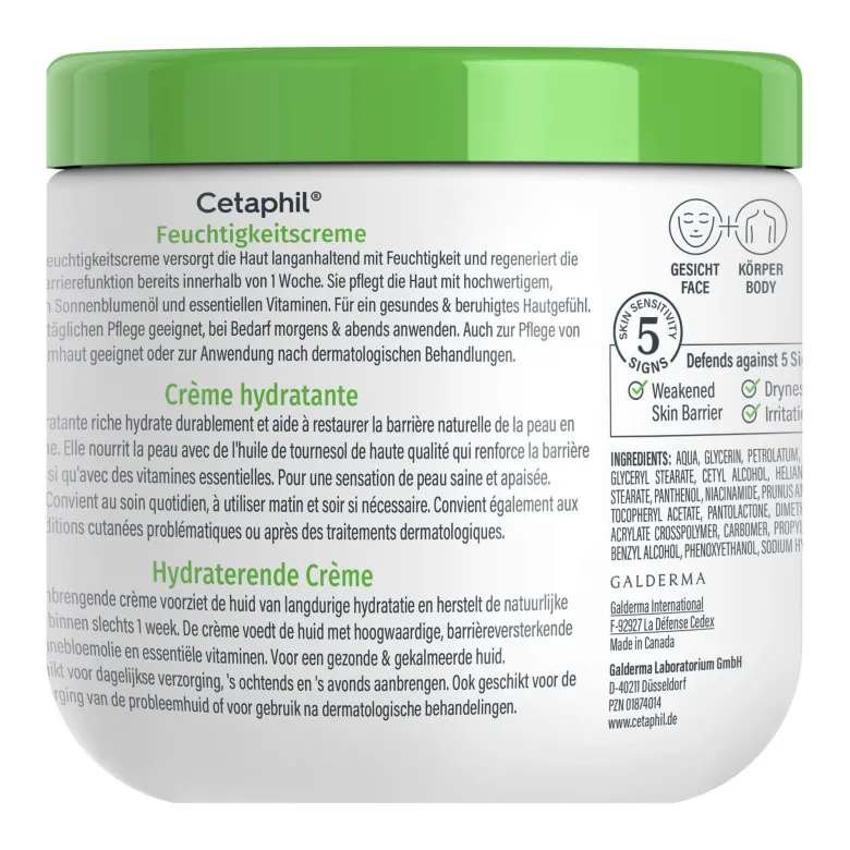 Cetaphil Feuchtigkeitscreme für trockene, empfindliche Haut, 453 g