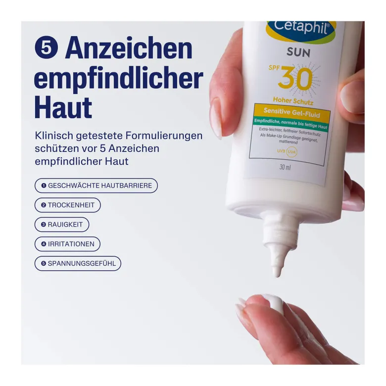 Cetaphil SUN Sensitive Gel-Fluid SPF 30 Sonnenschutz, 30 ml
