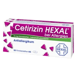 Cetirizin HEXAL bei Allergien 10 mg Filmtabletten, 50 St
