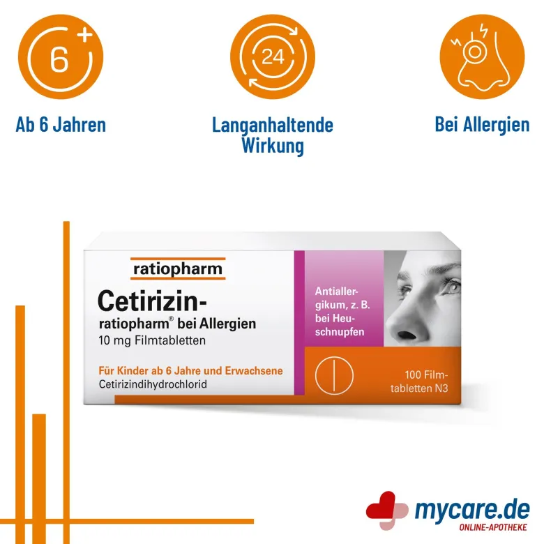 Cetirizin ratiopharm bei Allergien, 100 St