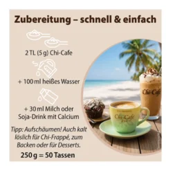 Chi-Cafe free Wellness Kaffee entkoffeiniert + Akazienfaser, 250 g