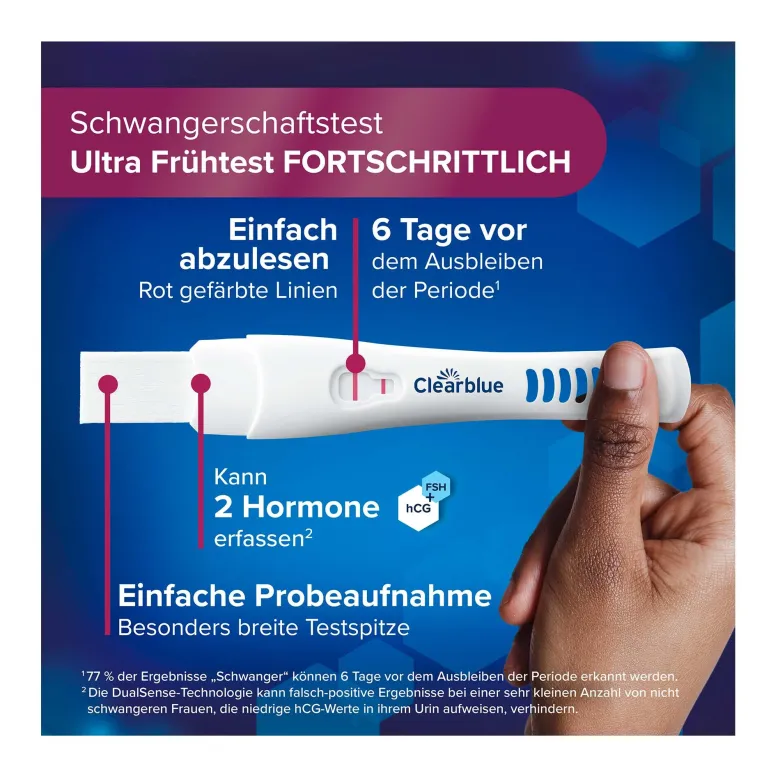 Clearblue Schwangerschaft Ultra Frühtest Fortschrittlich, 2 St