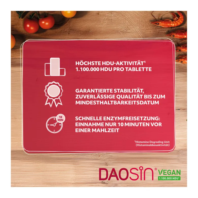 Daosin Vegan Tabletten bei Histaminunverträglichkeit, 10 St