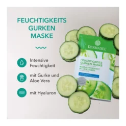 DermaSel Feuchtigkeits Gurken Gelmaske, 12 ml