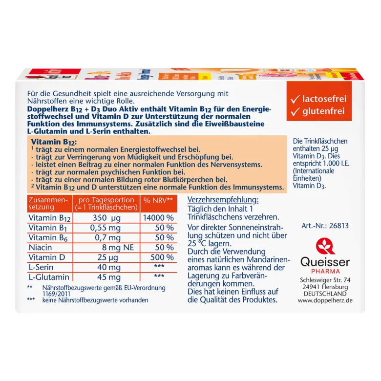 Doppelherz aktiv B12+D3 Duo Aktiv Trinkampullen, 8 St