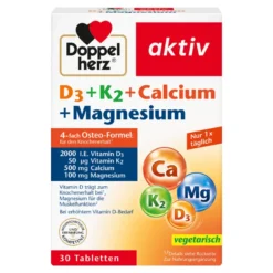 Doppelherz aktiv D3+K2+Calcium+Magnesium Tabletten, 30 St
