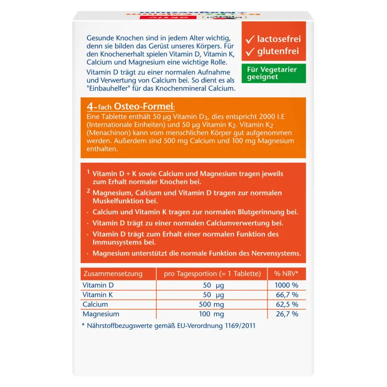 Doppelherz aktiv D3+K2+Calcium+Magnesium Tabletten, 30 St
