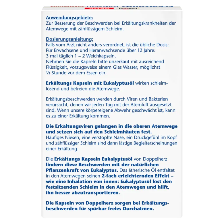 Doppelherz aktiv Erkältungskapseln Eukalyptusöl, 40 St