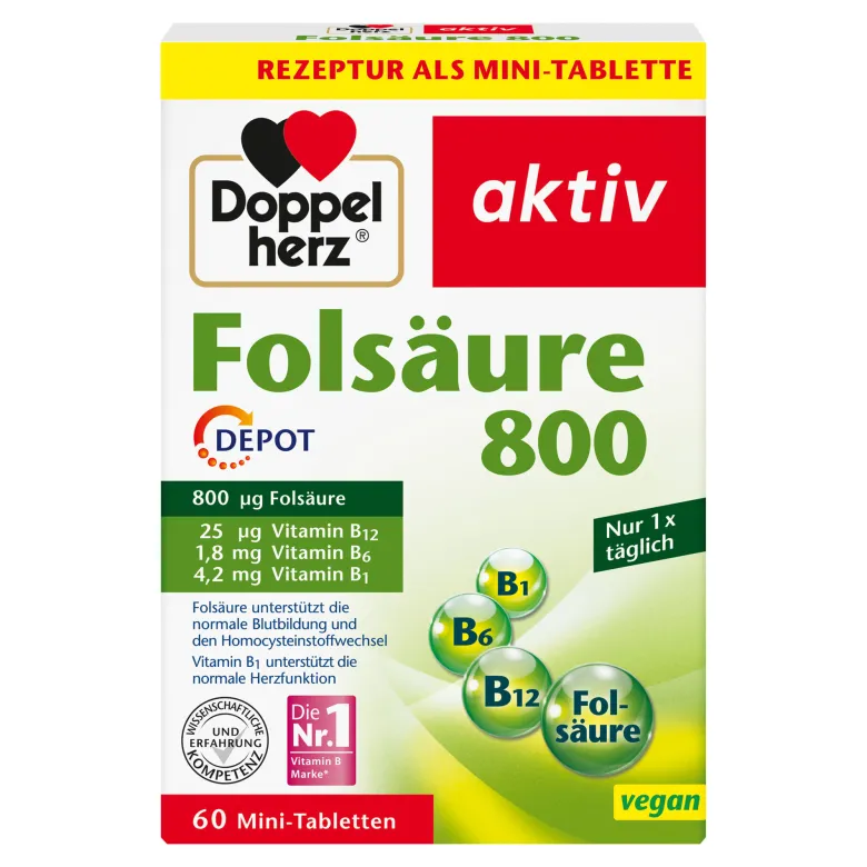Doppelherz aktiv Folsäure 800 Depot-Tabletten, 60 St