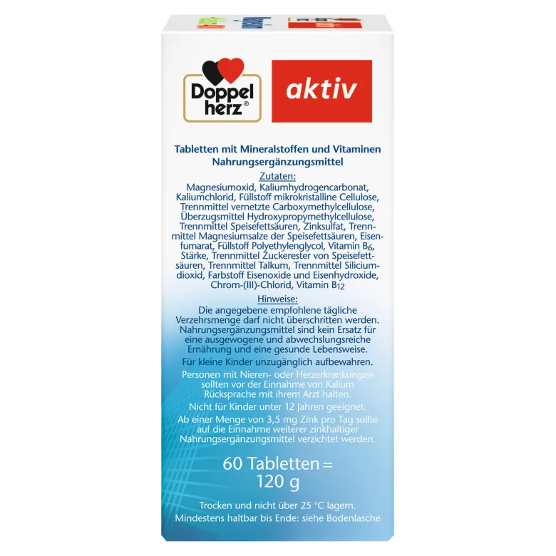 Doppelherz aktiv Magnesium 400 + Kalium, 60 St