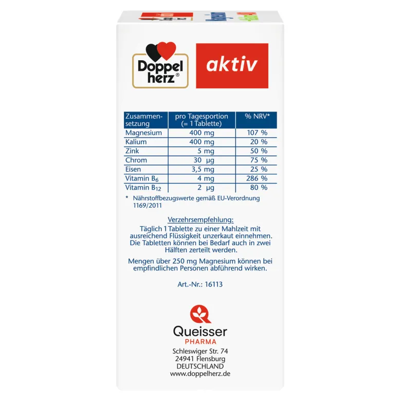 Doppelherz aktiv Magnesium 400 + Kalium, 60 St